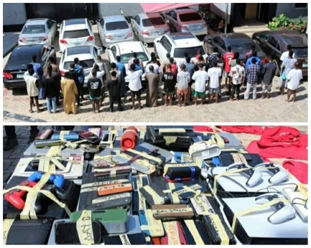 Operatives of the Ibadan Zonal Command of the Economic and Financial Crimes Commission, EFCC, on May 5, 2023, arrested a self-acclaimed police officer, Tijani Idris Oluwaseun, and forty-two (42) others for alleged internet fraud activities.